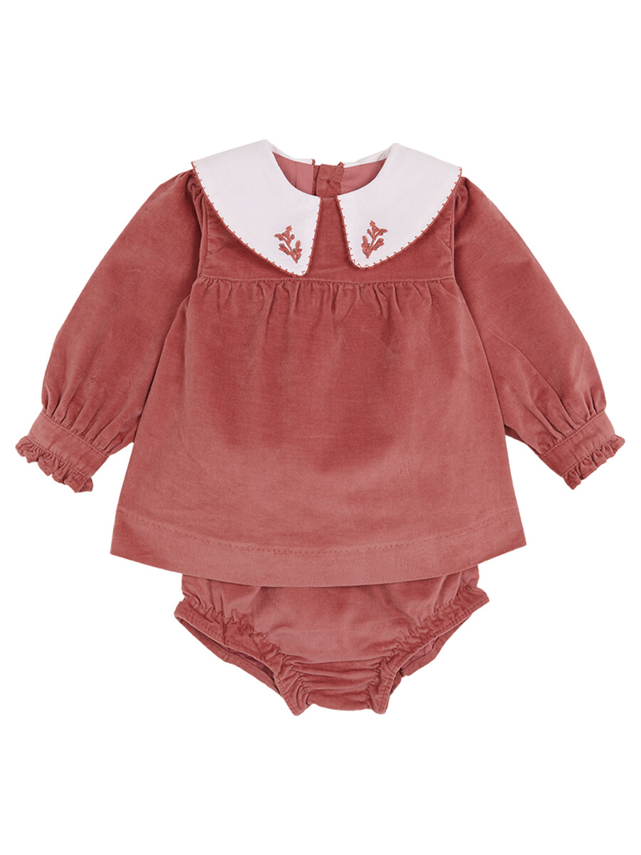 Vestido De Pana Lisa Cereza