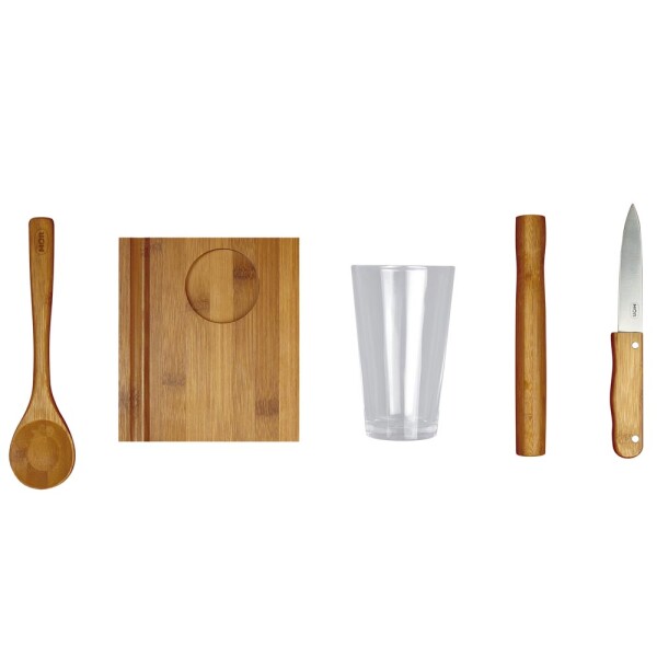 SET CAIPIRIÑA 5 PIEZAS BAMBÚ MARRON