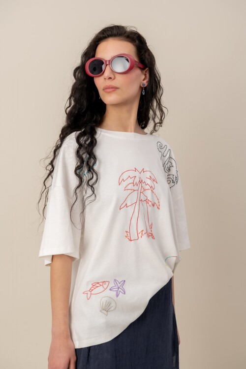 Remera Palma Blanco