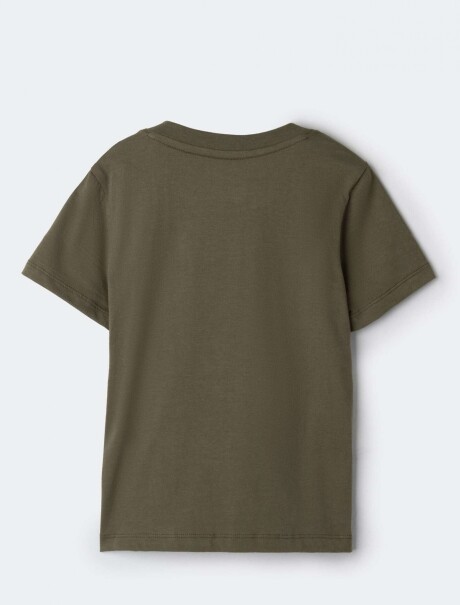 CAMISETA BÁSICA INFANTIL CON ESTAMPA VERDE