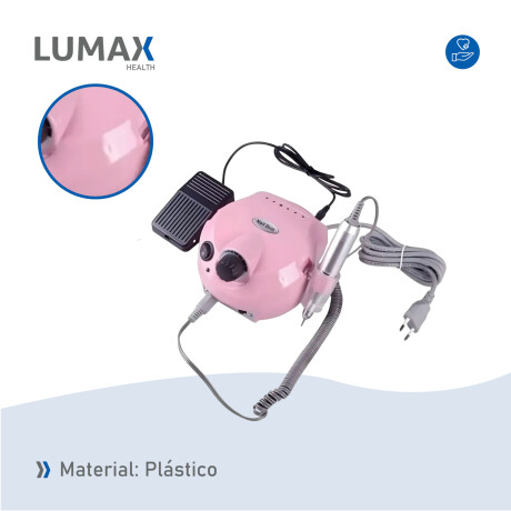 Torno Uñas Lumax 30000rpm Profesional Con Pedalera Rosado