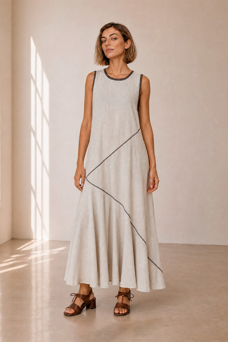 VESTIDO DIAGONAL NATURAL