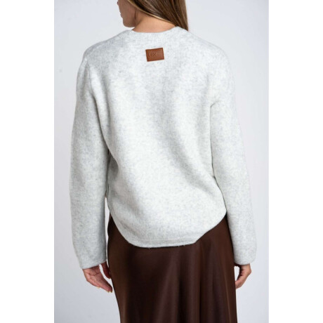 Sweater Botones Gris Melange