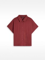 Camisa De Algodón Manga Corta burdeos
