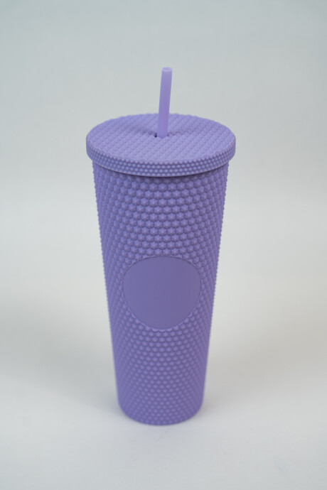 Vaso Con Tapa + Sorbito Vibra Violeta