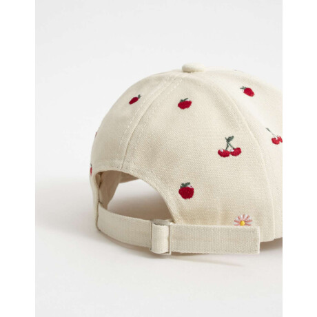 Gorra Infantil Bordada Blanco Crudo