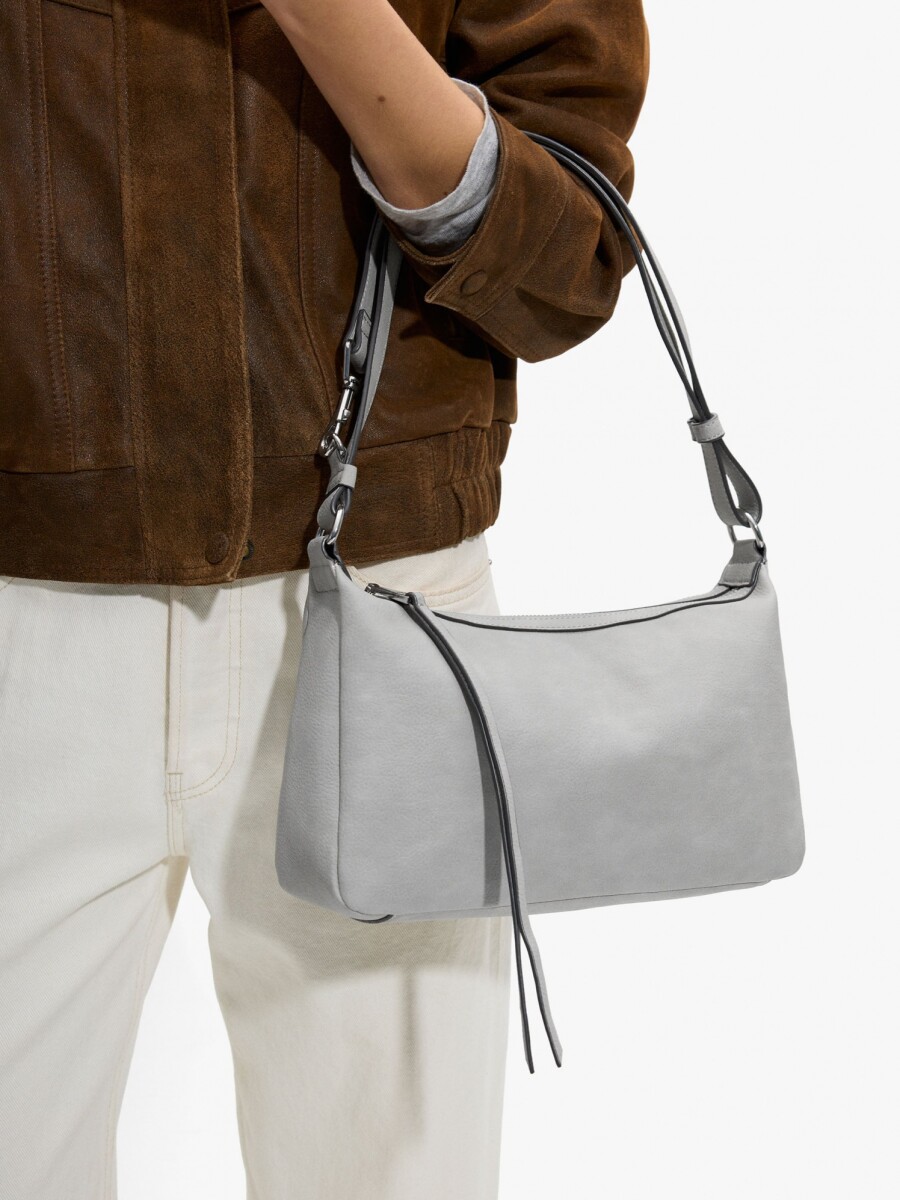Bolso Bandolera Efecto Piel gris