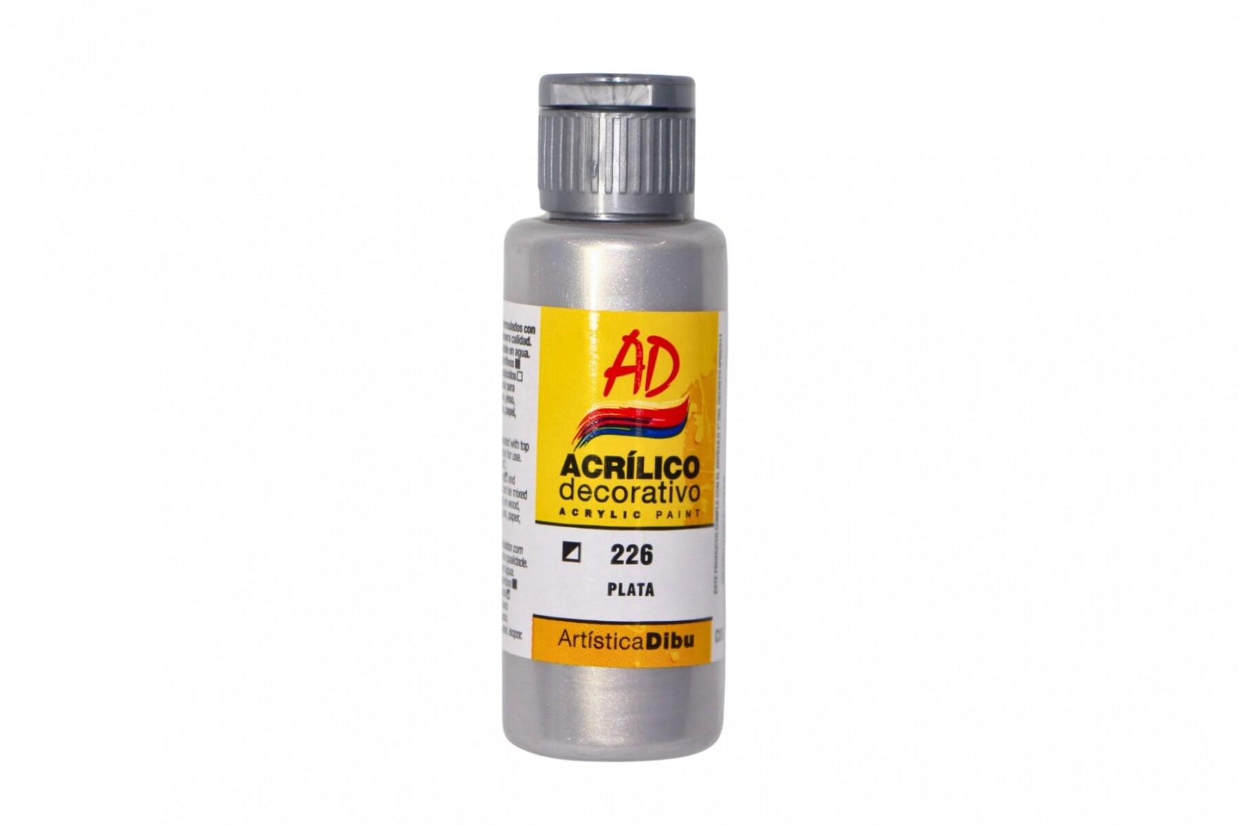 PINTURA ACRILICA ARTISTICA DIBU 60 ML. DIFERENTES COLORES - COLOR PLATA 226 