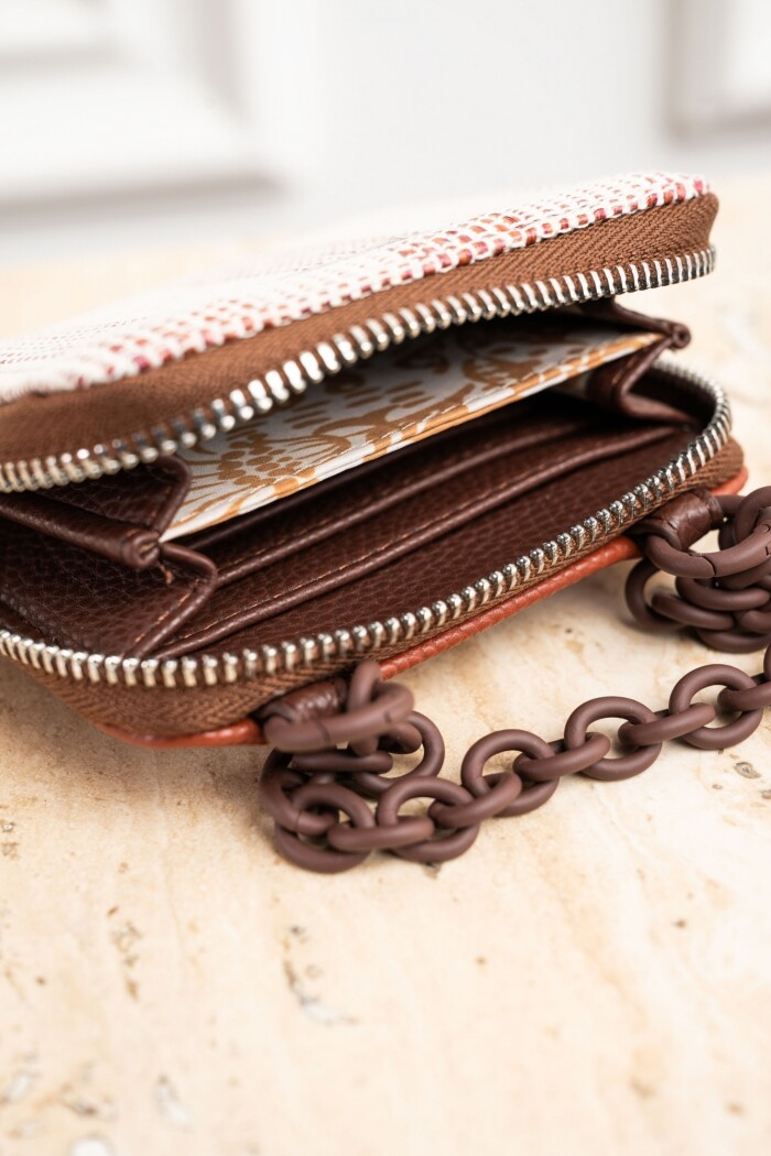 Cartera Con Cadena Terracota