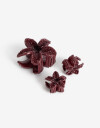 Broches Sets Flores Set De Broches Flor Hawaiana - Rojo Burdeaux