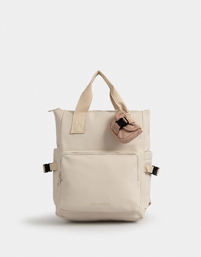 Mochilas Urbanas Mochila Deportiva Con Pouch - Blanco Crudo