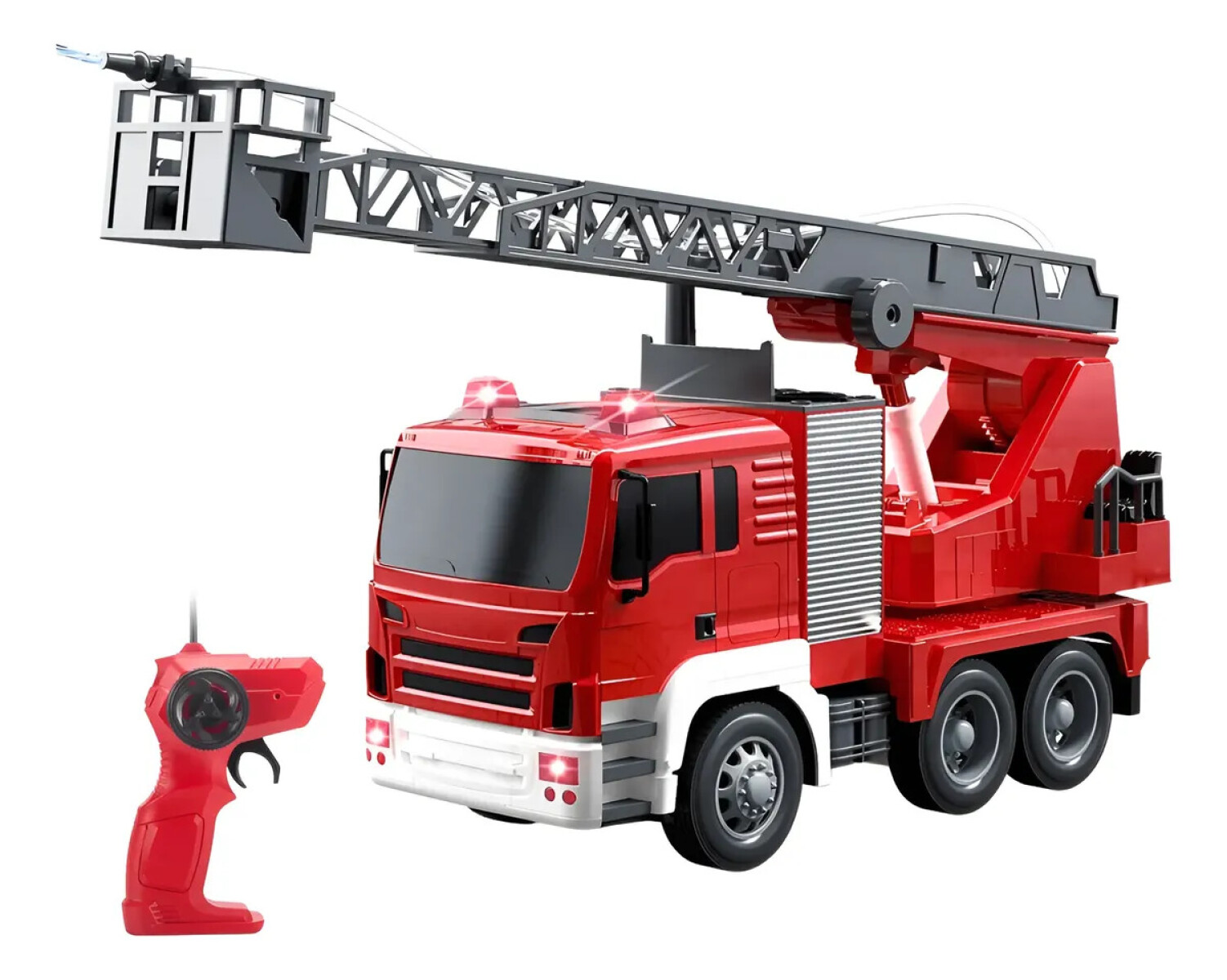 Camión De Bomberos Rc Con Luz Y Función Agua Real 