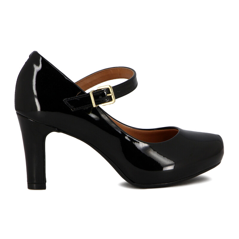 Zapato Formal Mujer Vizzano Charol Taco Alto Negro