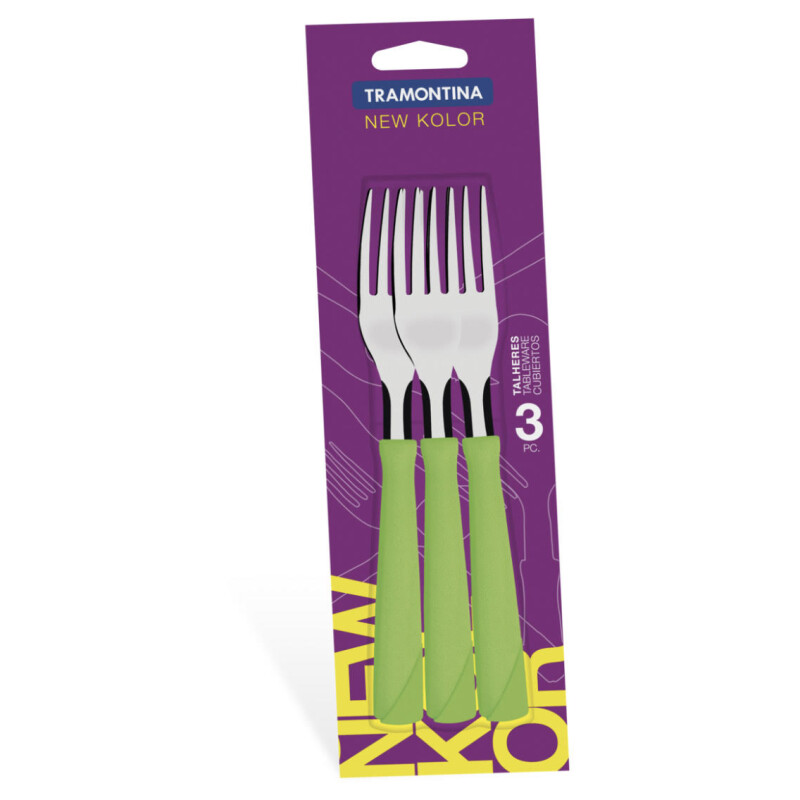 TENEDOR DE MESA NEW KOLOR VERDE X 3 - 23162/320 TENEDOR DE MESA NEW KOLOR VERDE X 3 - 23162/320