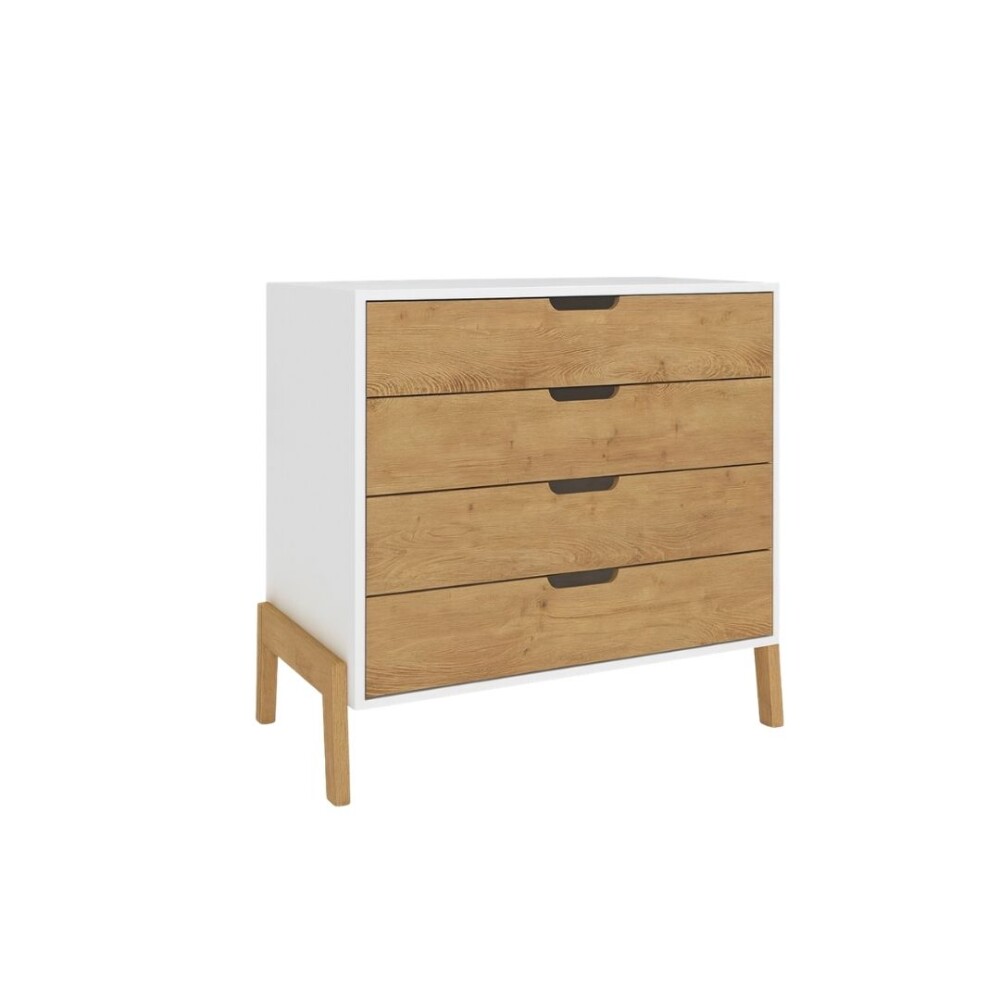 CÓMODA - 4 CAJONES LINEA WOOD BLANCO