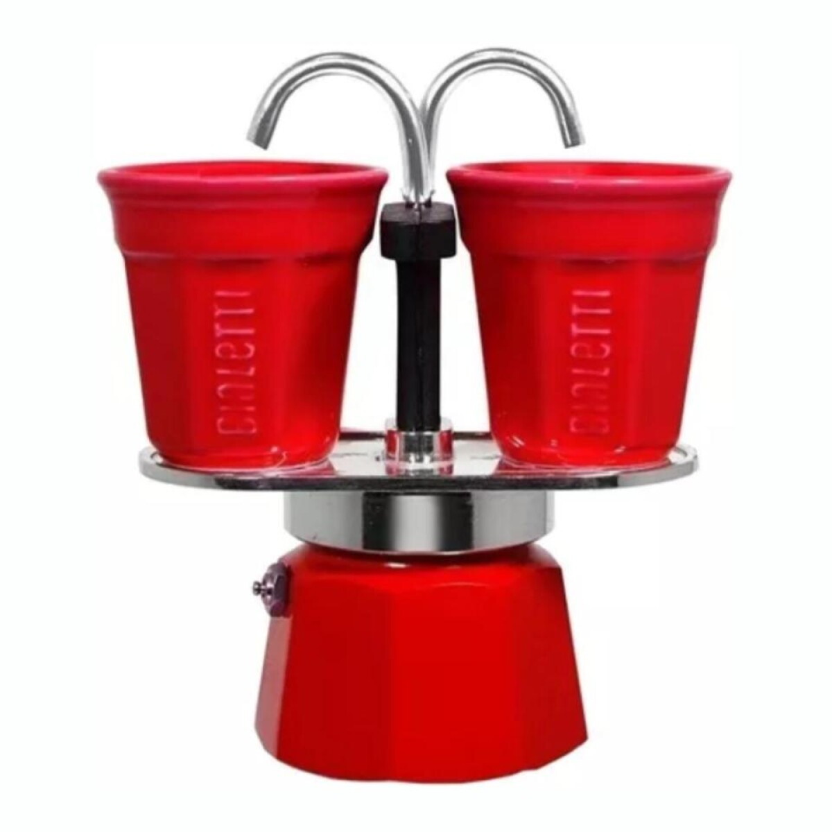 Cafetera BIALETTI Mini Set Express 2 Tazas Manual Italiana Roja 