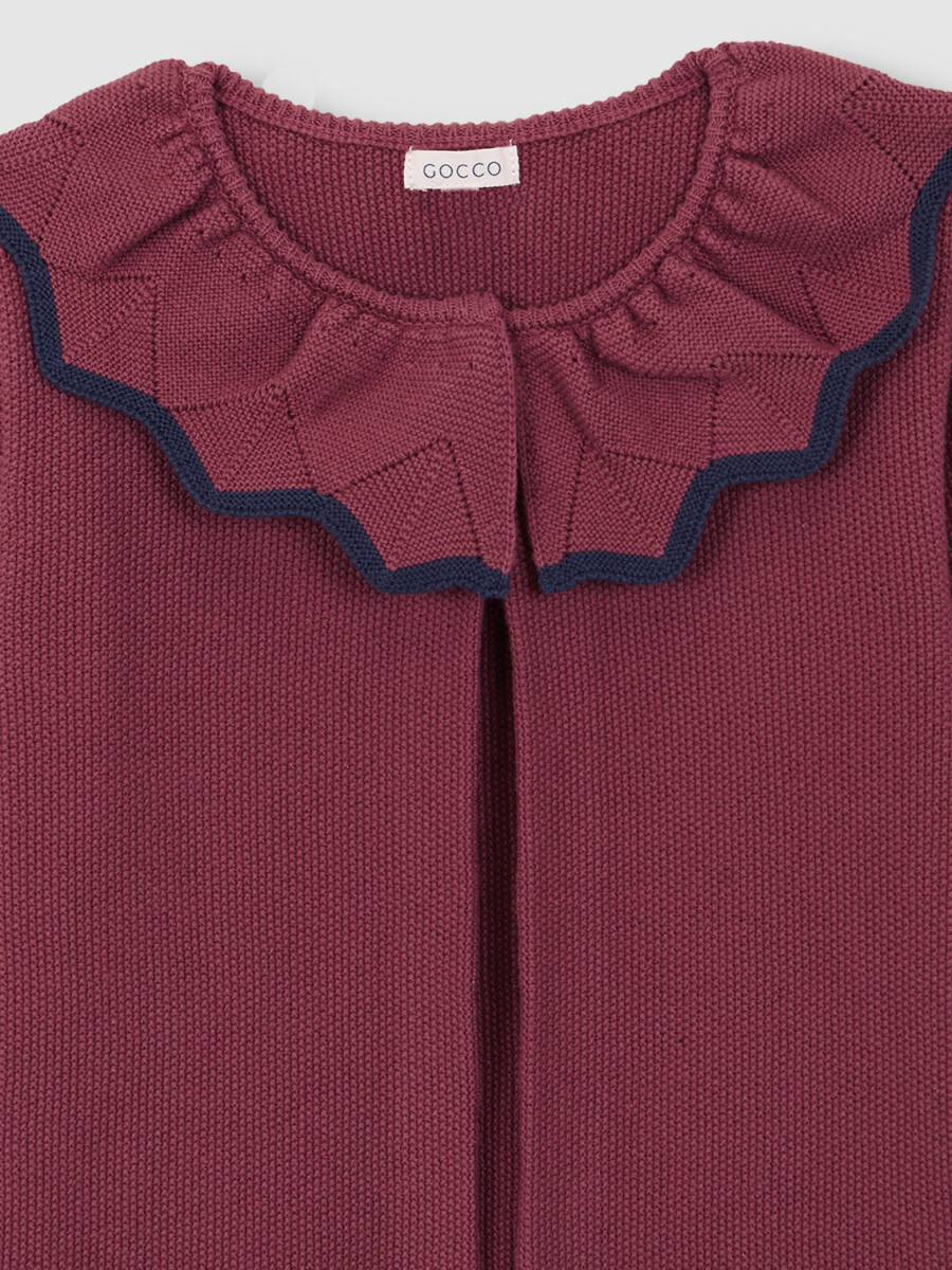 Chaqueta Manga Tres Cuartos Ancha Con Cuello Berenjena