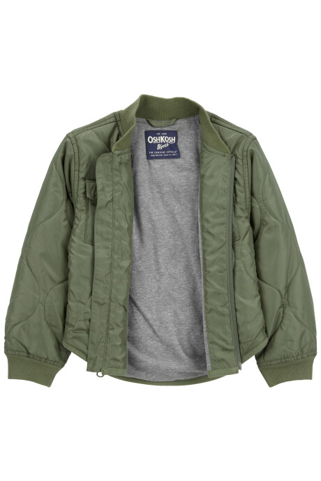 Campera de popelina, acolchada, verde oliva. Talles 2-5T Campera de popelina, acolchada, verde oliva. Talles 2-5T