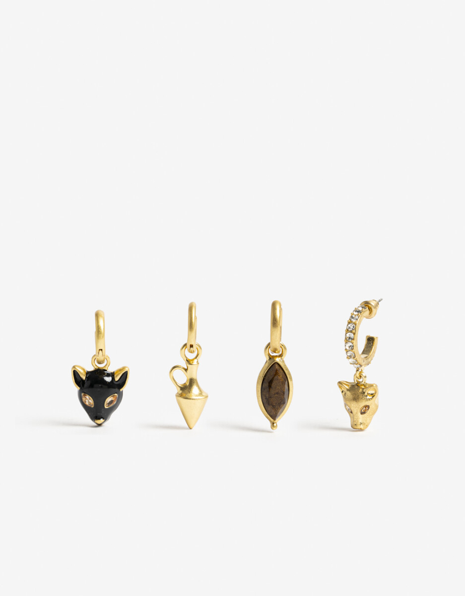Aros Argollas Set Pantera Vintage 