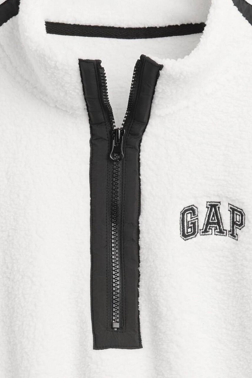 Buzo Polar Medio Cierre Logo Gap Mujer New Off White