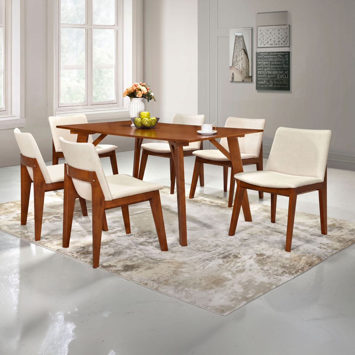 JUEGO DE COMEDOR 1+6 - MDF MÉRIDA 