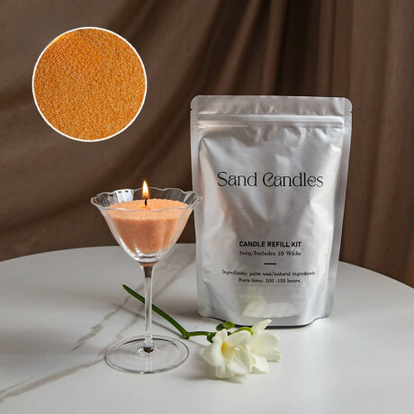Vela En Polvo Vegetal 500g Con 50 Pabilos Naranja