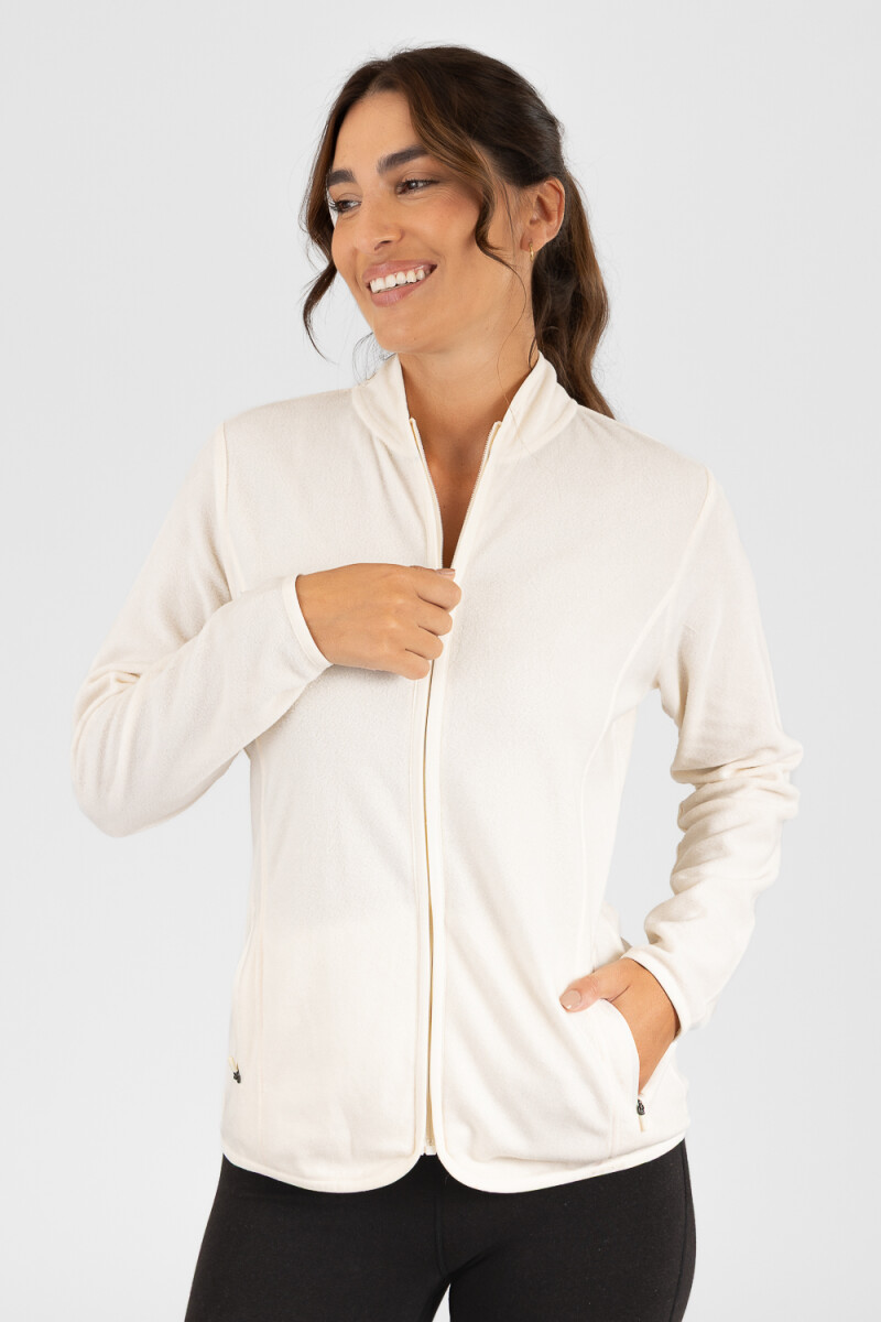 Campera polar mujer beige Beige