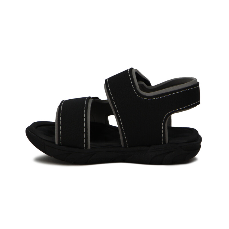 Molekinho Sandalia Casual Tiras Combinadas C/velcro Negro-negro