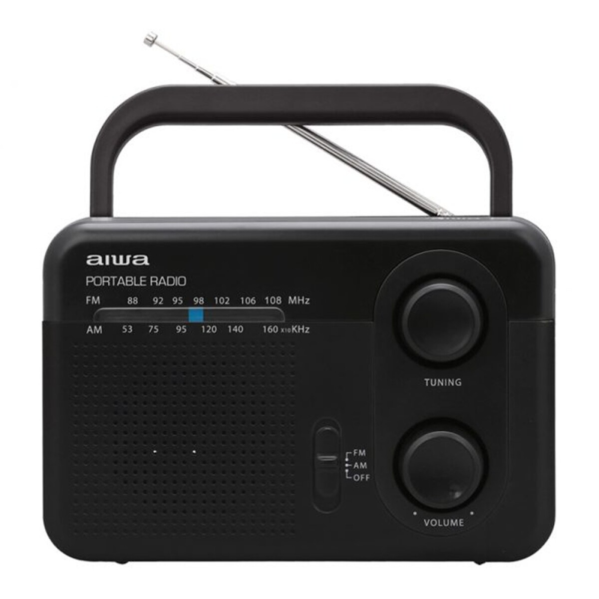 Radio AM-FM Análoga Portátil Antena Entrada Auriculares Aiwa - Negro 