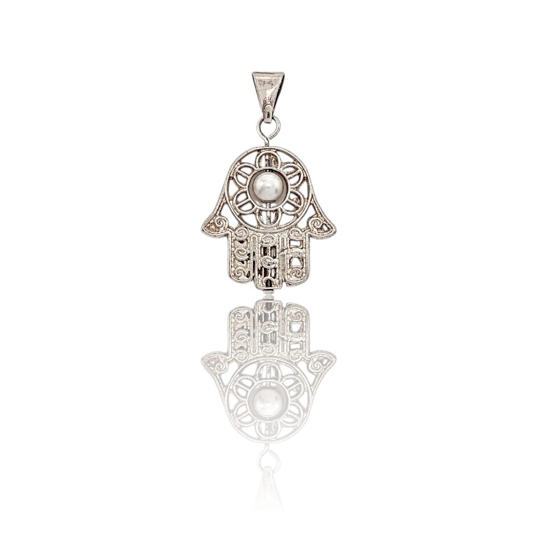 Dije Mano de Fátima- Plata 925 - Perla española-CP4612 sinpiedra