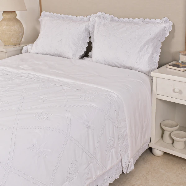 Edredon Col.Finezza Arlo Blanco Queen