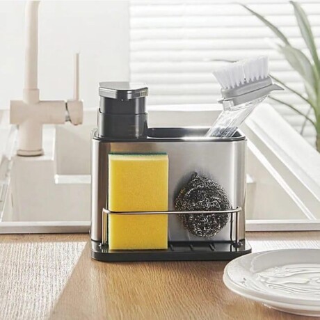 Dispensador Organizador de Mesada Cocina Acero inox Plateado