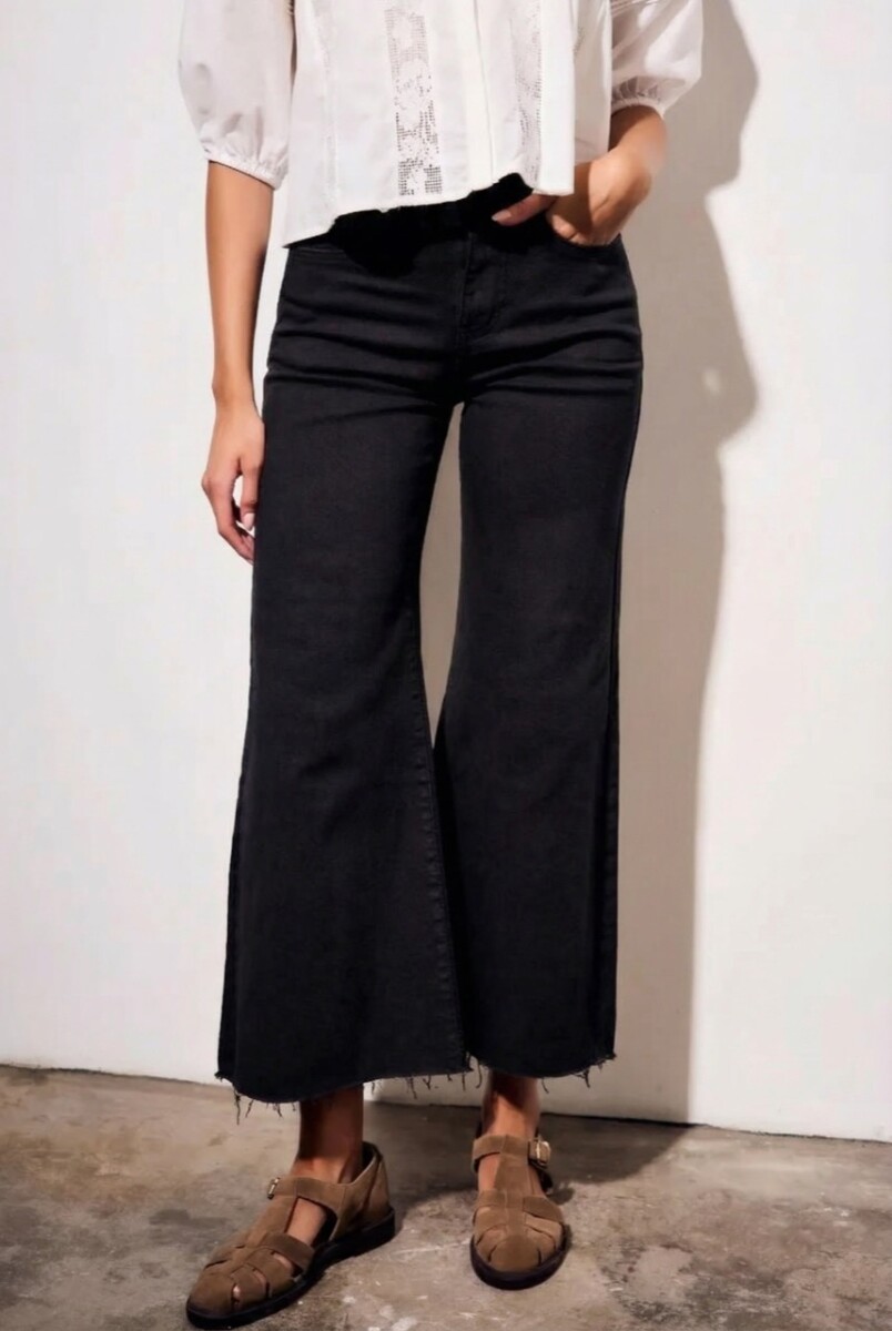 Jean Flared Wide Leg - Negro 