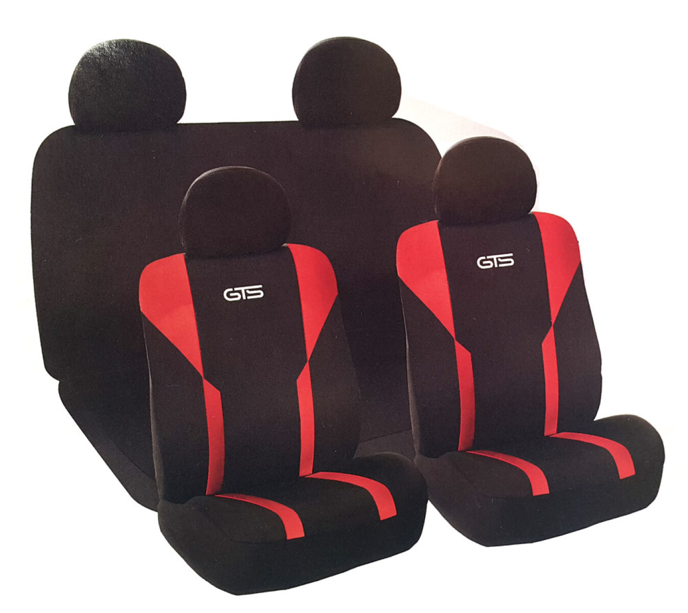 CUBRE ASIENTO - GTS 008 NEGRO ROJO POLYESTER 10PZAS. GTS 