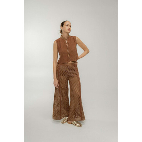 Pantalón Wide Hole Chocolate Lurex