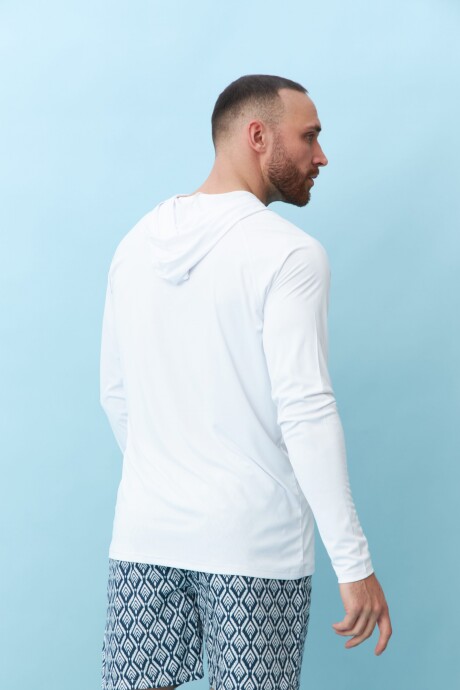 Remera UV con capucha Blanco