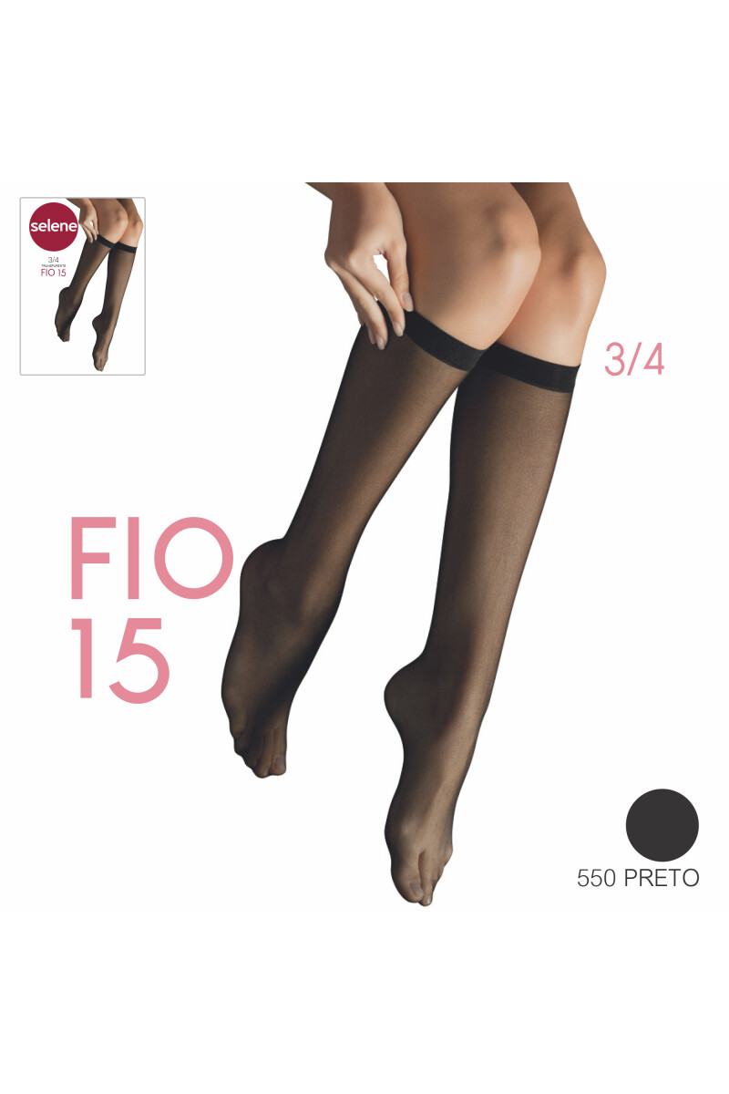 MEDIA 3/4 FIO 15 NEGRO