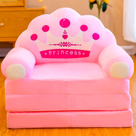 Sillón Cama Plegable 2 En 1 Infantil Animales Felpa Rosa