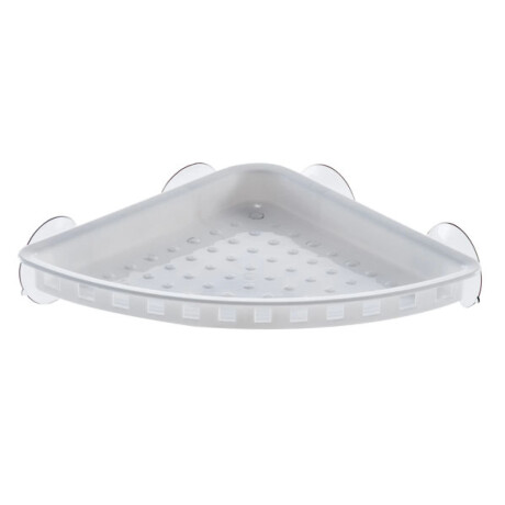 Organizador Esquinero c/Ventosa Práctica Ducha Baño Plástico Blanco