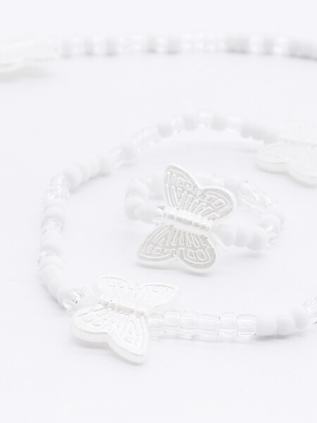 SET COLLAR, PULSERA Y ANILLO BLANCO