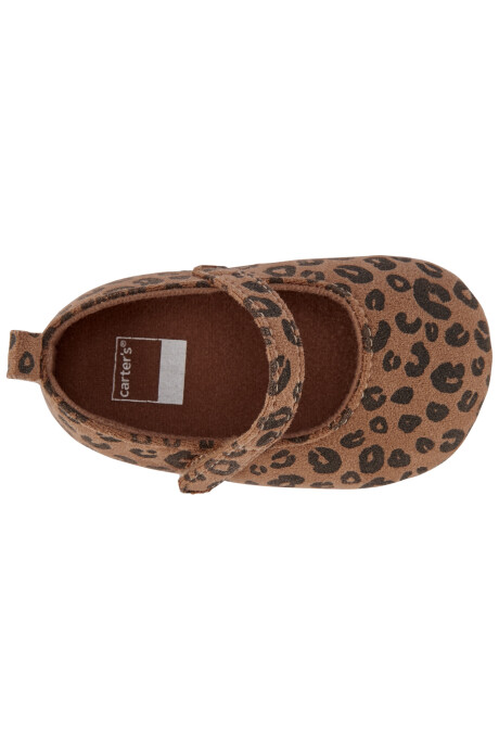 Zapatos sin suela con velcro y diseño leopardo Sin color