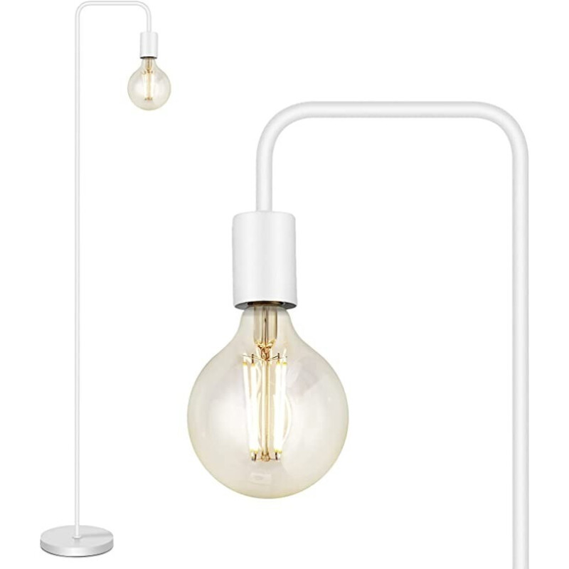 Lámpara De Pie Moderna Nordica Metal Retro 1.5 Metros Blanco