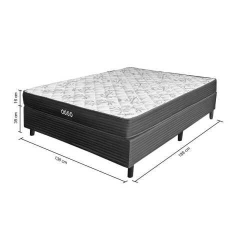 Sommier SUPER MEGA Oggo® - Espuma - GARANTIA 1 AÑO 2 Plaza - 138 cm