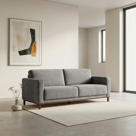 Sofá Barcelo - Tela Microfibra - 3 cuerpos Cora 06-153 (Grafito)