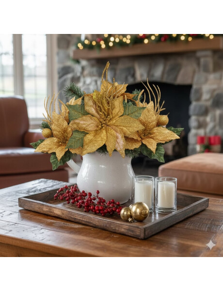 ESTRELLA FEDERAL C/RAMITAS  ORO 12 CM. ESTRELLA FEDERAL C/RAMITAS  ORO 12 CM.