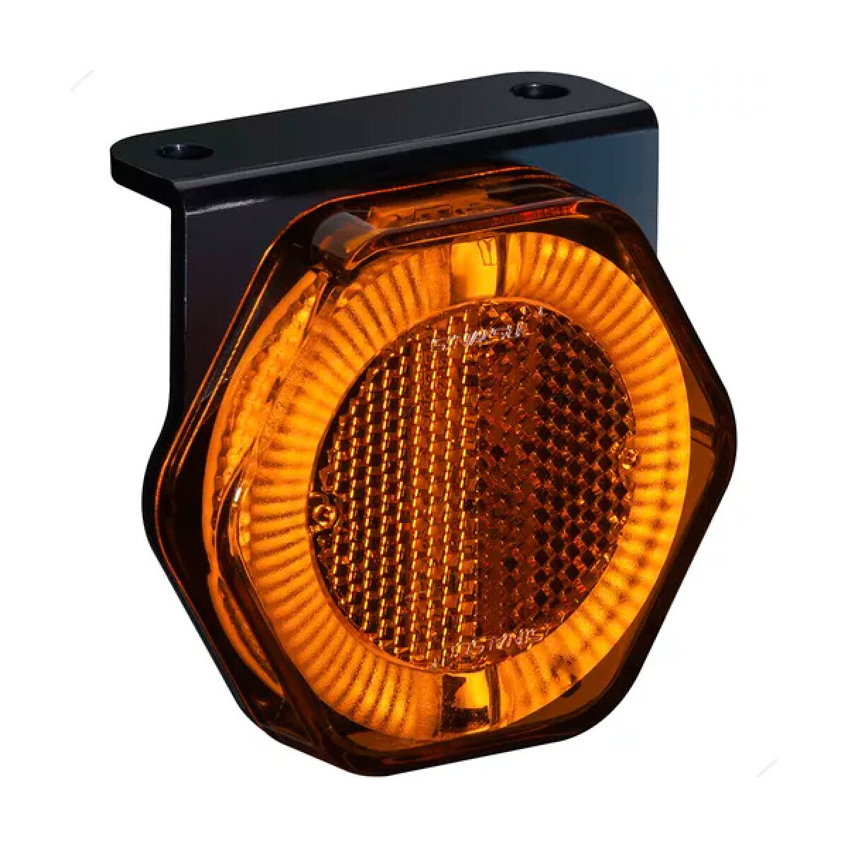 FAROL - LATERAL AMBAR HEXAGONAL C/SOPORTE - 