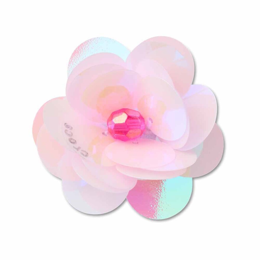 Jibbitz Sequin Pink Flower Multicolor