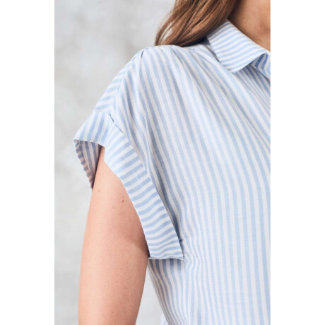 Blusa Rayada Celeste