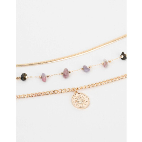 Collar Con Piedritas Dorado