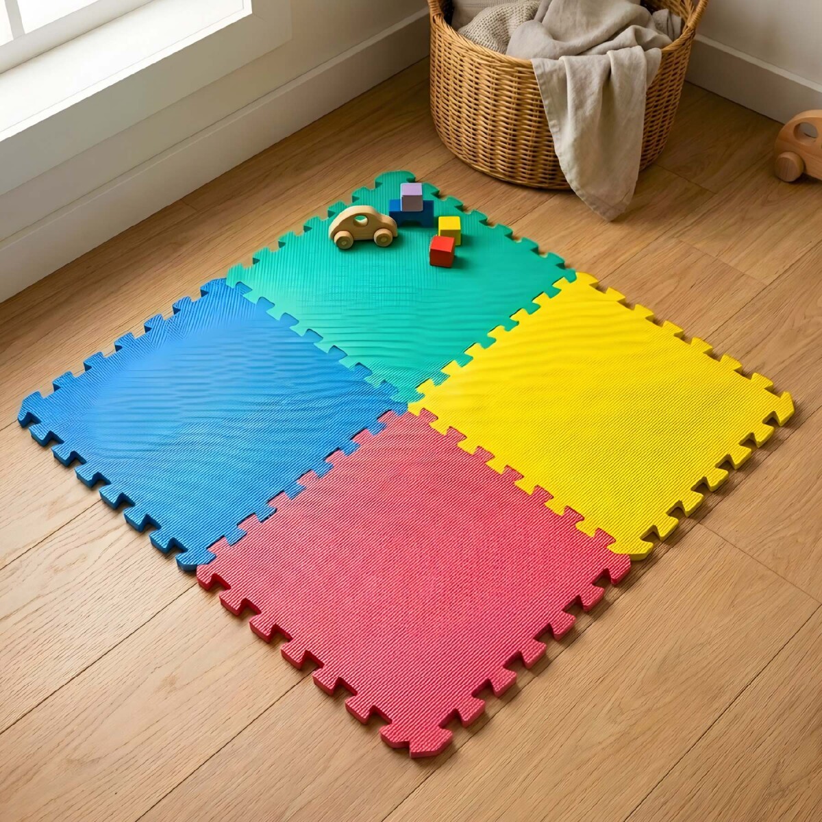 Alfombra Piso Encastrable Goma Eva Baldosas 60 X 60 Cm X 4 